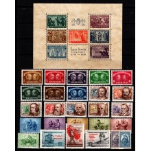 Ungarske enkeltmærker og Miniark - 2-sidet planche - Ustemplet og stemplet.